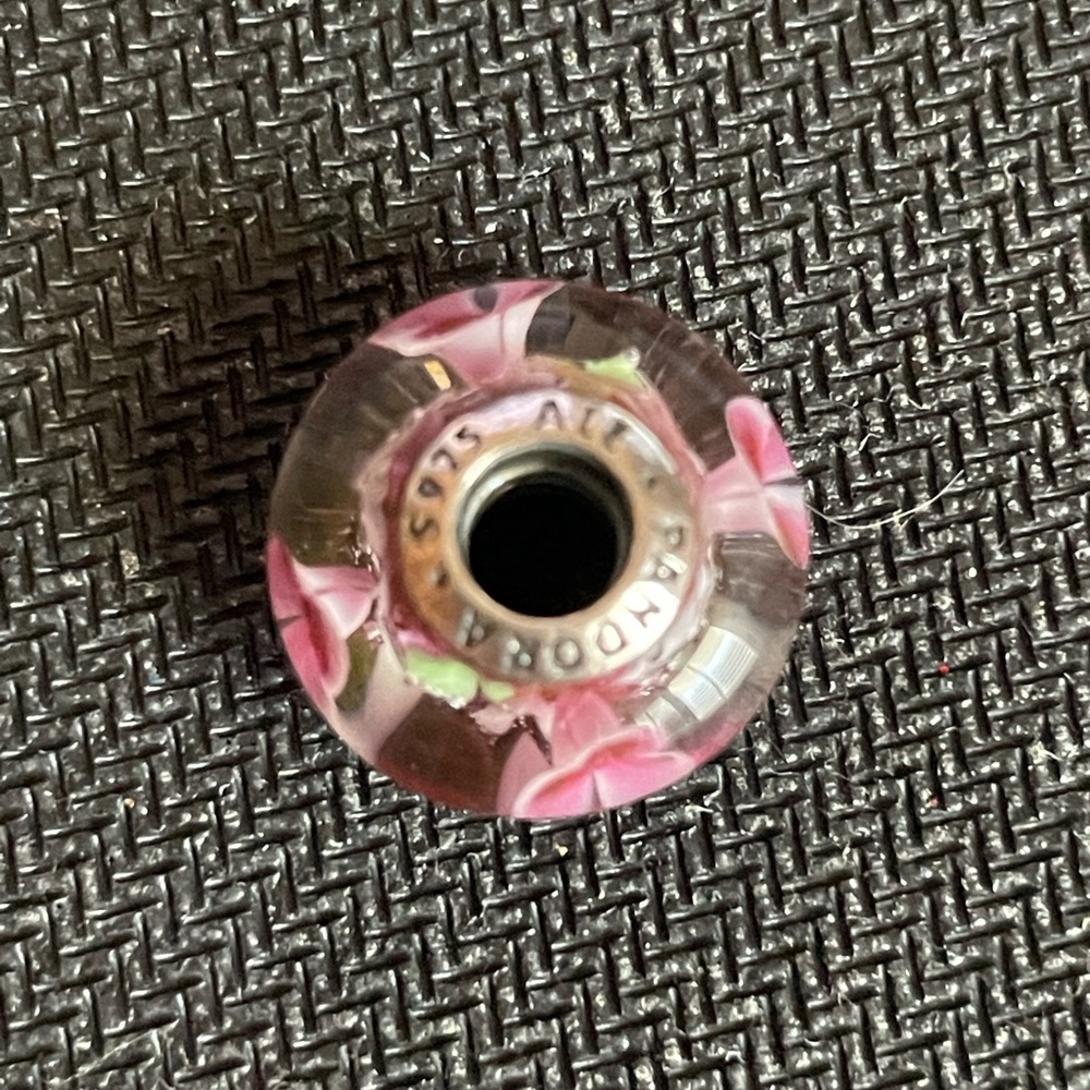 Floral glass bead Pandora charm